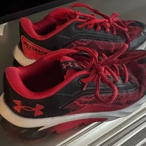 Under Armour Kids' Black and Red Sneakers